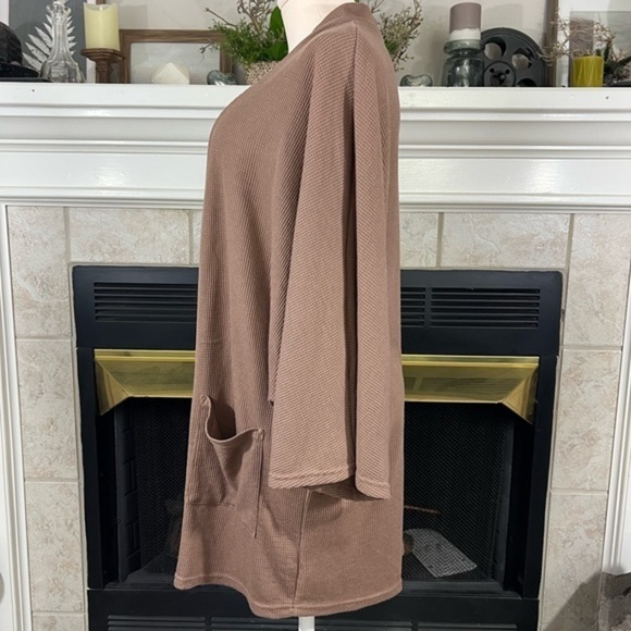 Grace Karin Waffle Knit Open Cardigan With Pockets And Wide Bat Sleeves - Picture 4 of 12